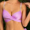 Lila merevítős push up bikini felsőrész